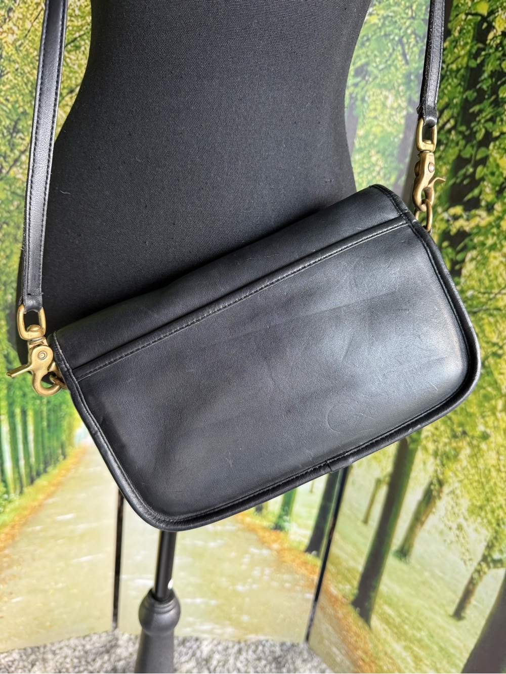 Vintage Coach 9755 Pocket Purse Black Glove Tanned Crossbody USA - Picture 8 of 12